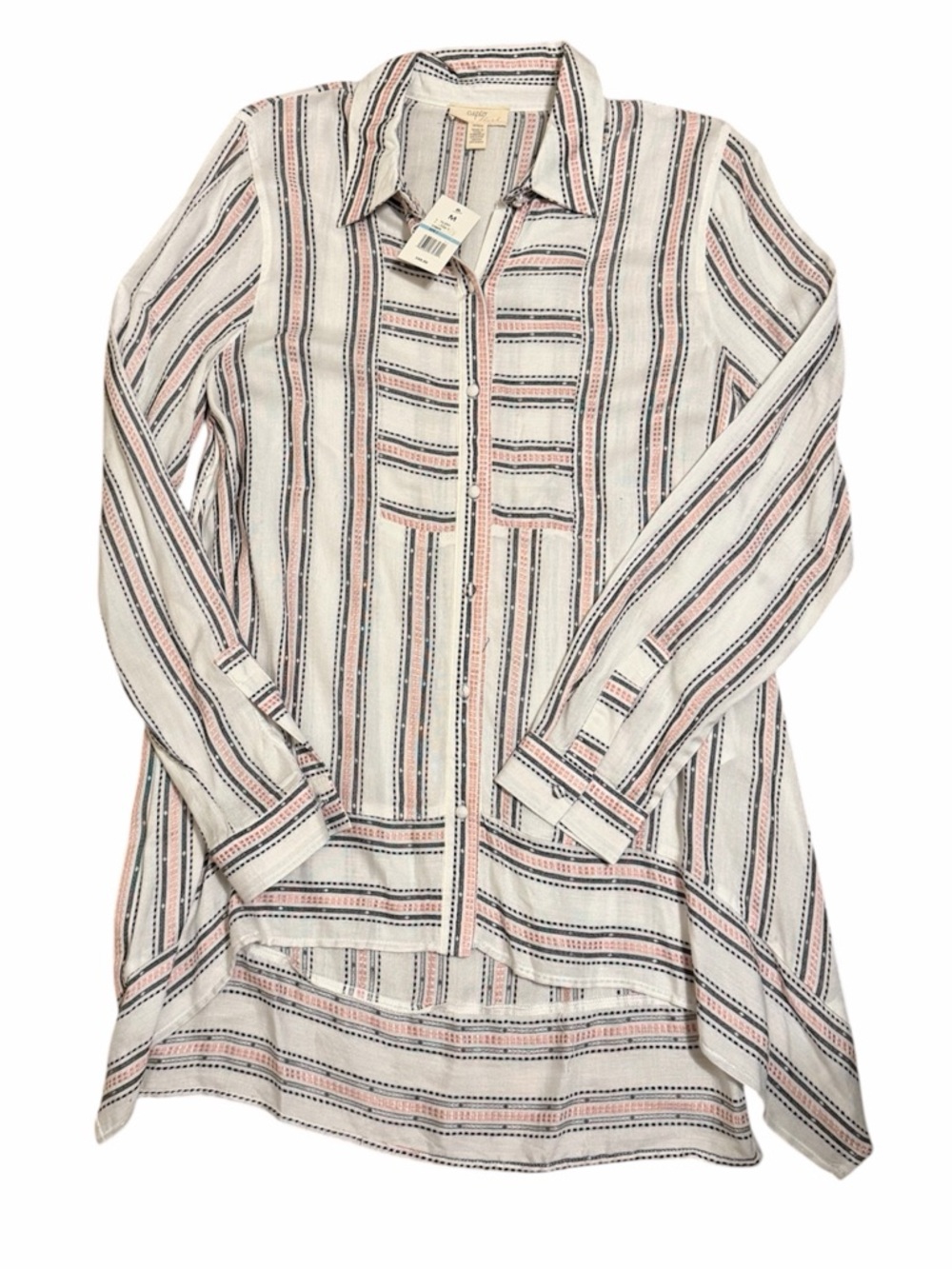 CUPIO High-Low Striped Tunic Top NWT